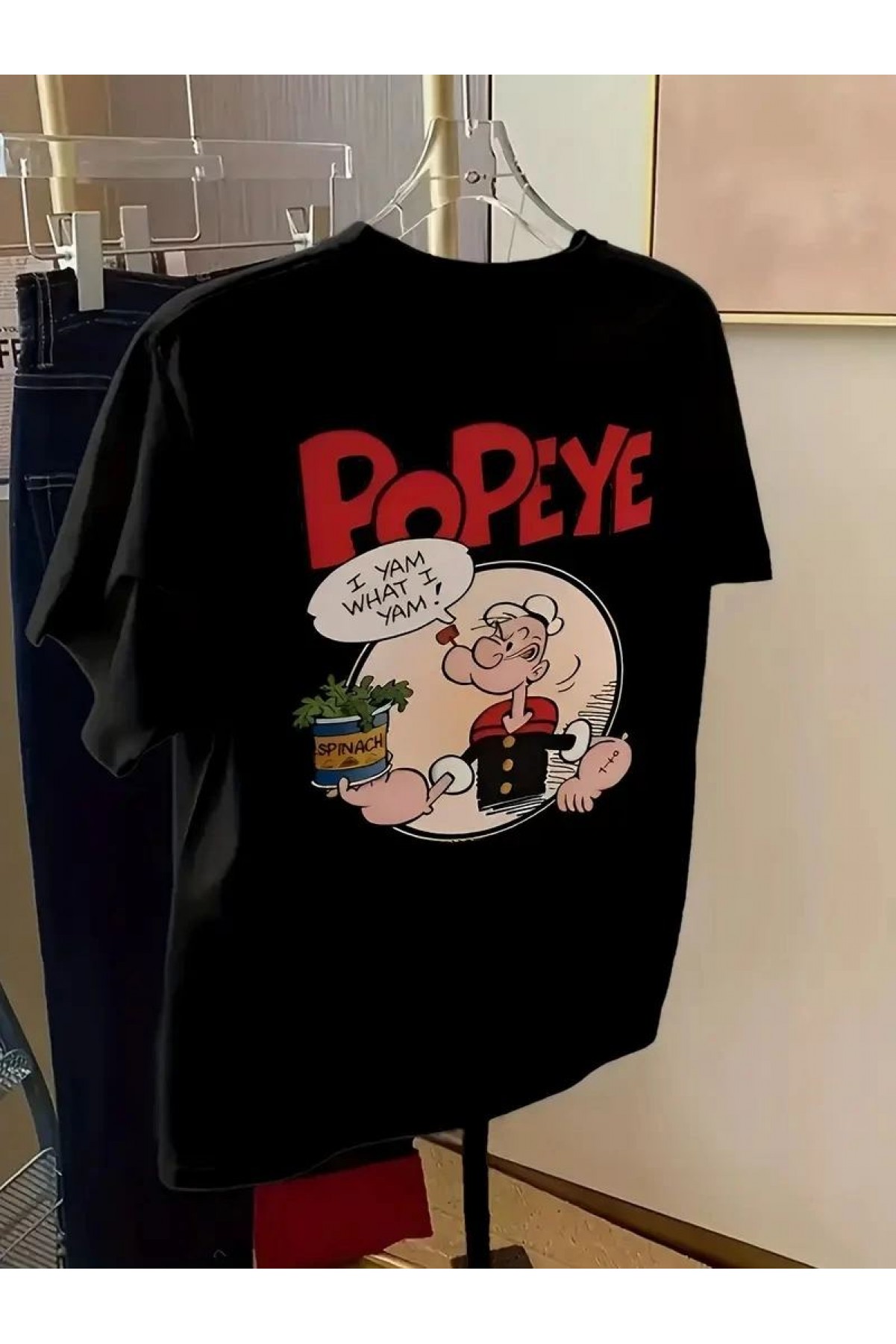 Kadın Ön ve Arka Baskılı T-Shirt Kısa Kol Bisiklet Yaka Regular Fit Tişört - Siyah