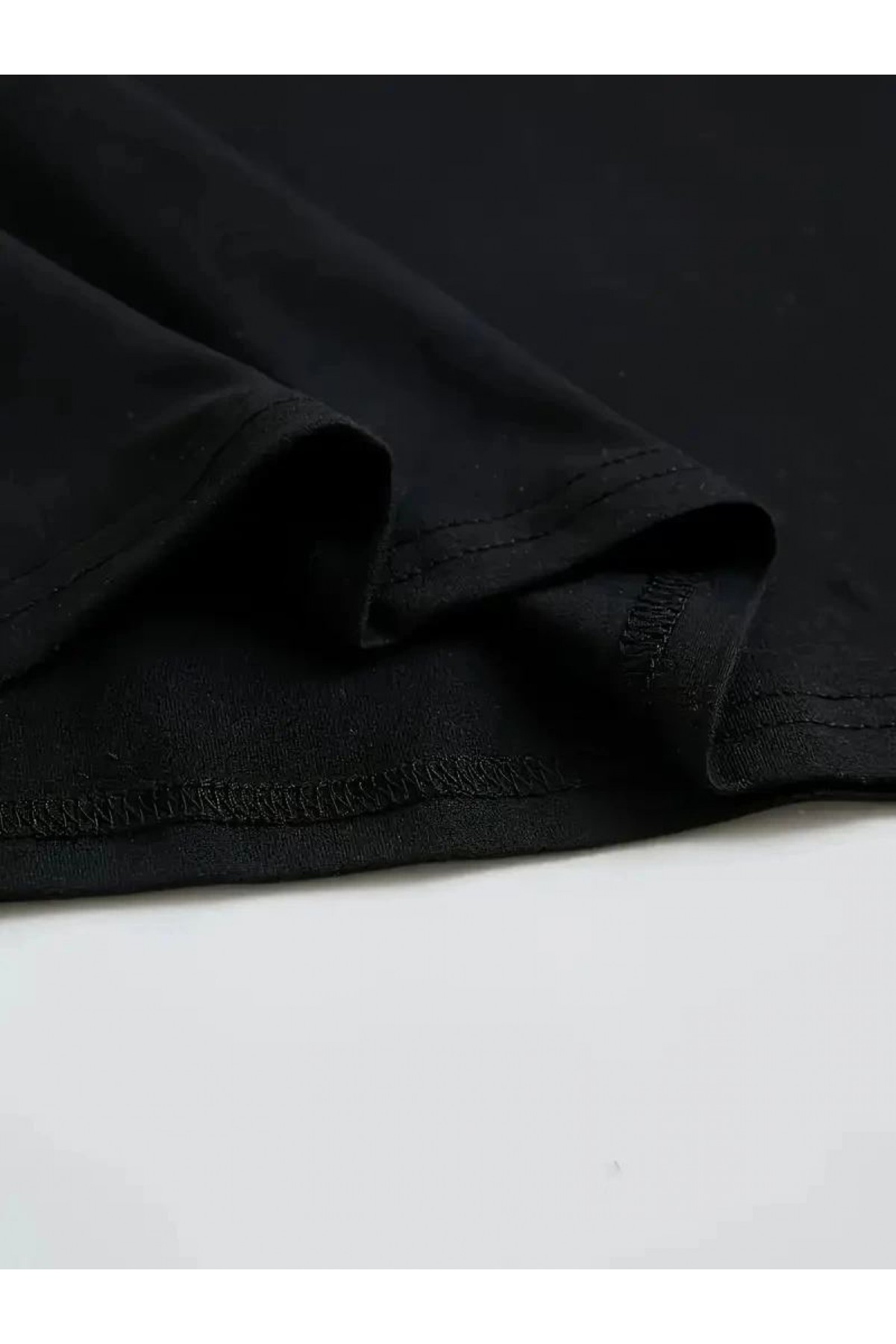 Kadın Tişört Büyük Boy Ayıcık Baskılı Bisiklet Kısa kol t-shirt - Siyah