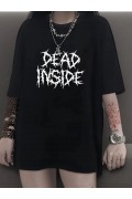 Kadın T-shirt Bisiklet Yaka Oversize Kısa Kollu Tişört - Siyah
