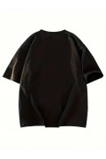 Kadın T-shirt Bisiklet yaka  NY Baskılı kısa kol Tişört - Siyah