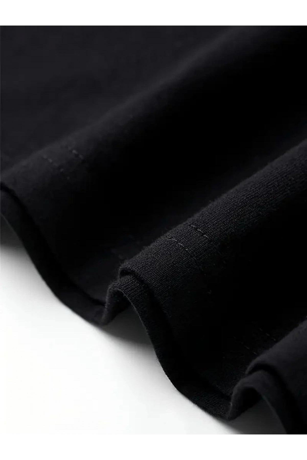 Kadın Kısa Kol Yazlık Tişört Bisiklet Yaka Baskılı Oversize T-Shirt - Siyah