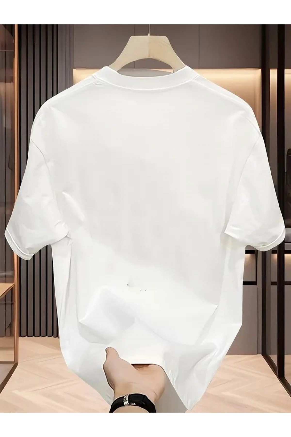 Kadın Kısa Kol Yazlık Tişört Bisiklet Yaka Baskılı Oversize T-Shirt - Beyaz