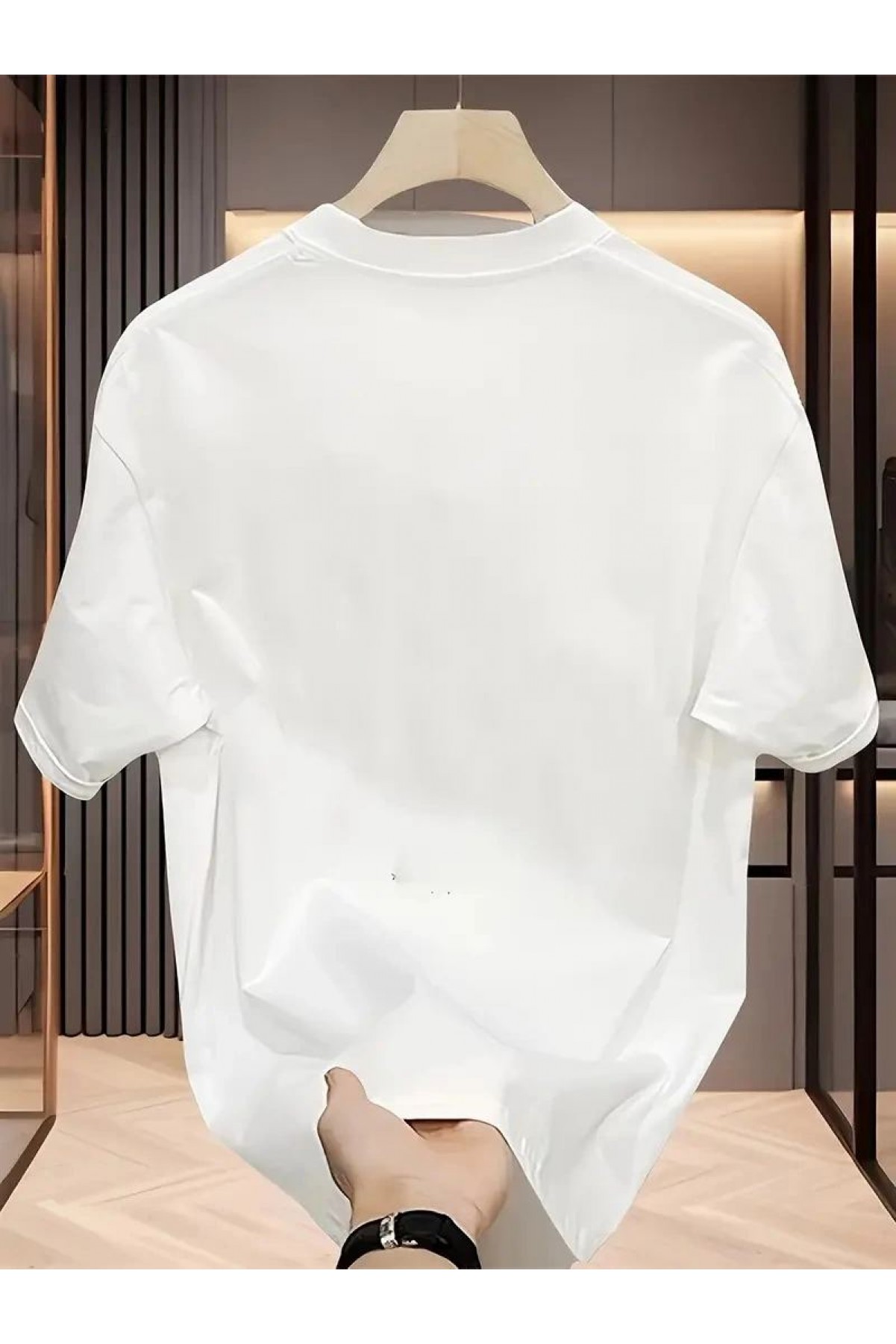Kadın Kısa Kol Yazlık Tişört Bisiklet Yaka Baskılı Oversize T-Shirt - Beyaz