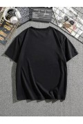 Erkek Tişört Dağ Grafikli Kısa kollu Yazlık T-shirt - Siyah