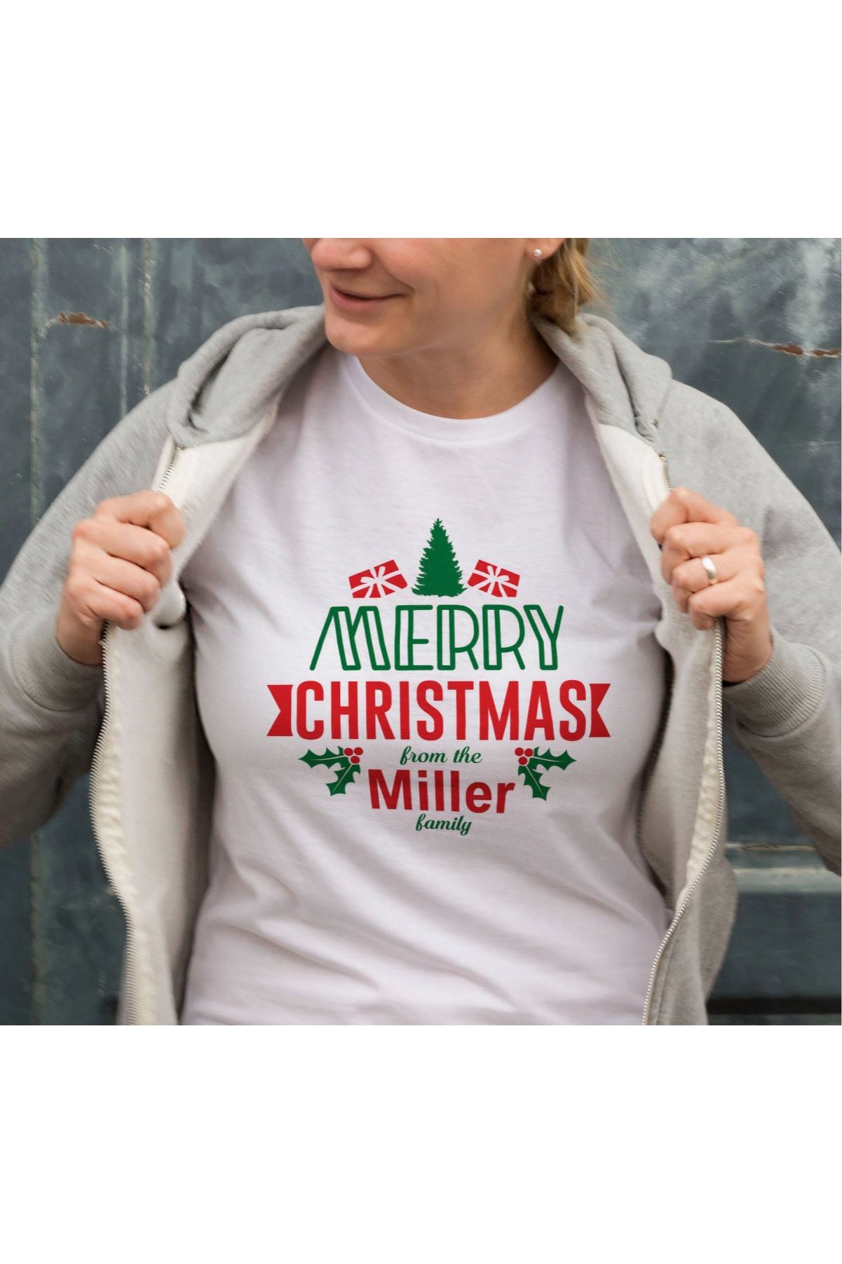 Yılbaşı Tişört MERRY CHRISTMAS from the Miller Baskılı T-shirt - Beyaz