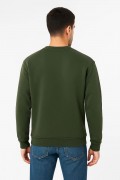 Erkek 3 İplik Pamuklu Düz Bisiklet Yaka SweatShirt - Haki