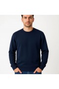 Erkek 3 İplik Pamuklu Düz Bisiklet Yaka SweatShirt - Lacivert
