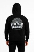 Erkek Kapüşonlu Kanguru Cepli Sweatshirt 3 İplik Pamuklu Baskılı Hoodie -  Siyah
