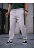 Erkek Keten Cepli Çıma Dikişli jogger Buggy Pantalon Rahat kalıp - Gri