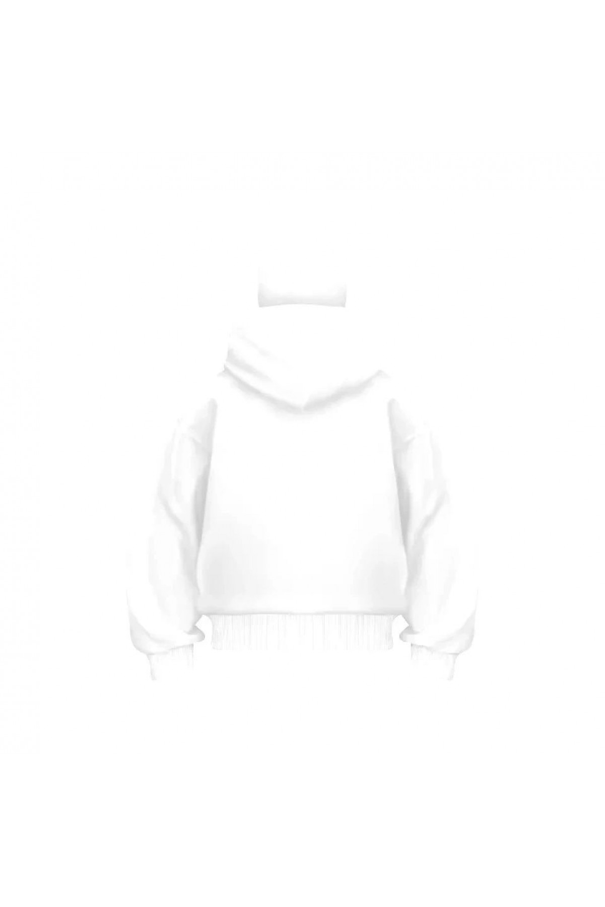 Samuray Ninja Çift Kapşonlu ZIP Fermuarlı Kanguru Cepli Tam Fermuarlı Hoodie Swetshirt - Beyaz