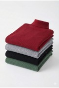 Erkek Kaşkorse Boğazlı Likralı Fitilli Slim Fit Body 4'lü Set Siyah-Bordo-Gri-Haki