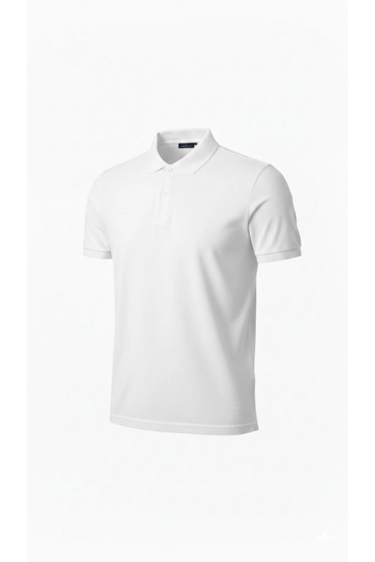 Erkek Polo Yaka Düğmeli Pike Kumaş Tişört Regular Fit Kısa Kol T-Shirt - Beyaz