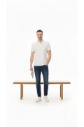 Erkek Polo Yaka Düğmeli Pike Kumaş Tişört Regular Fit Kısa Kol T-Shirt - Beyaz