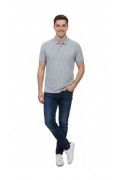 Erkek Polo Yaka Düğmeli Pike Kumaş Tişört Regular Fit Kısa Kol T-Shirt - Gri