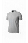 Erkek Polo Yaka Düğmeli Pike Kumaş Tişört Regular Fit Kısa Kol T-Shirt - Gri