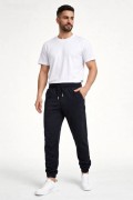 Erkek Jogger Eşofman Altı Cepli, Paça Lastikli , Spor Pantolon - Siyah