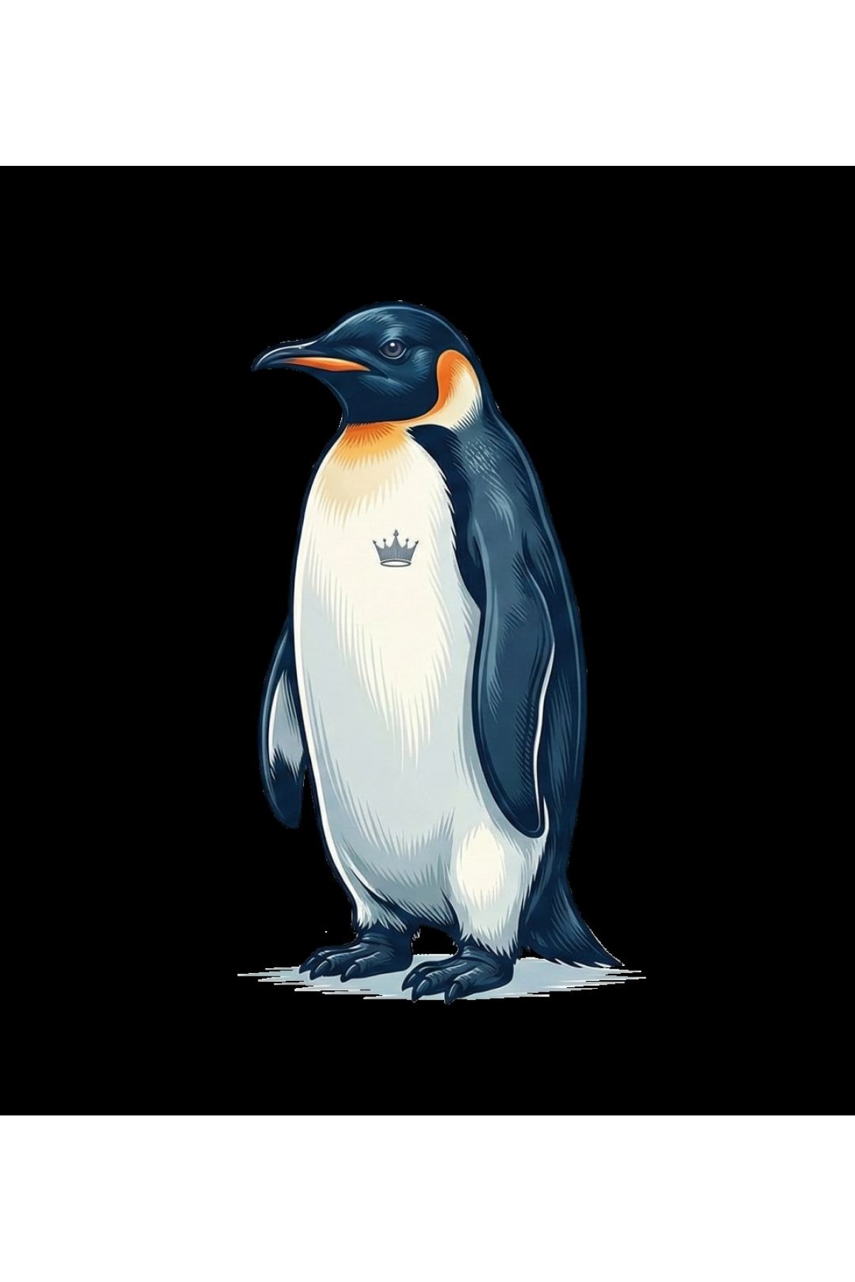 Kadın T-Shirt Penguen Baskılı Bisiklet Yaka Kısa kol yazlık Tişört - Siyah