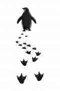 Erkek T-Shirt Nihilist Penguen Baskılı Bisiklet Yaka Kısa kol yazlık Tişört - Beyaz