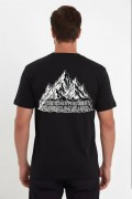 Erkek T-Shirt Nihilist Penguen Baskılı Bisiklet Yaka Kısa kol yazlık Tişört - Siyah