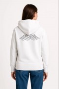 Kadın 3 İplik Pamuklu Kapüşonlu Hoodie Sweatshirt Nihilist Penguen Baskılı - Beyaz