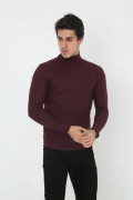 Erkek Fitilli Kaşkorse Kumaş Boğazlı Full Likralı Slimfit Body - Bordo