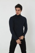 Erkek Fitilli Kaşkorse Kumaş Boğazlı Full Likralı Slimfit Body - Siyah