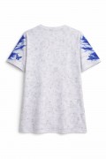 Erkek Asit Yıkamalı Oversize Tişört Bisiklet Yaka Kısa Kol T-shirt - Beyaz