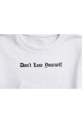 Erkek Wafıl Kumaş Tişört Regular Kalıp Bisiklet Yaka Baskılı T-Shirt - Beyaz