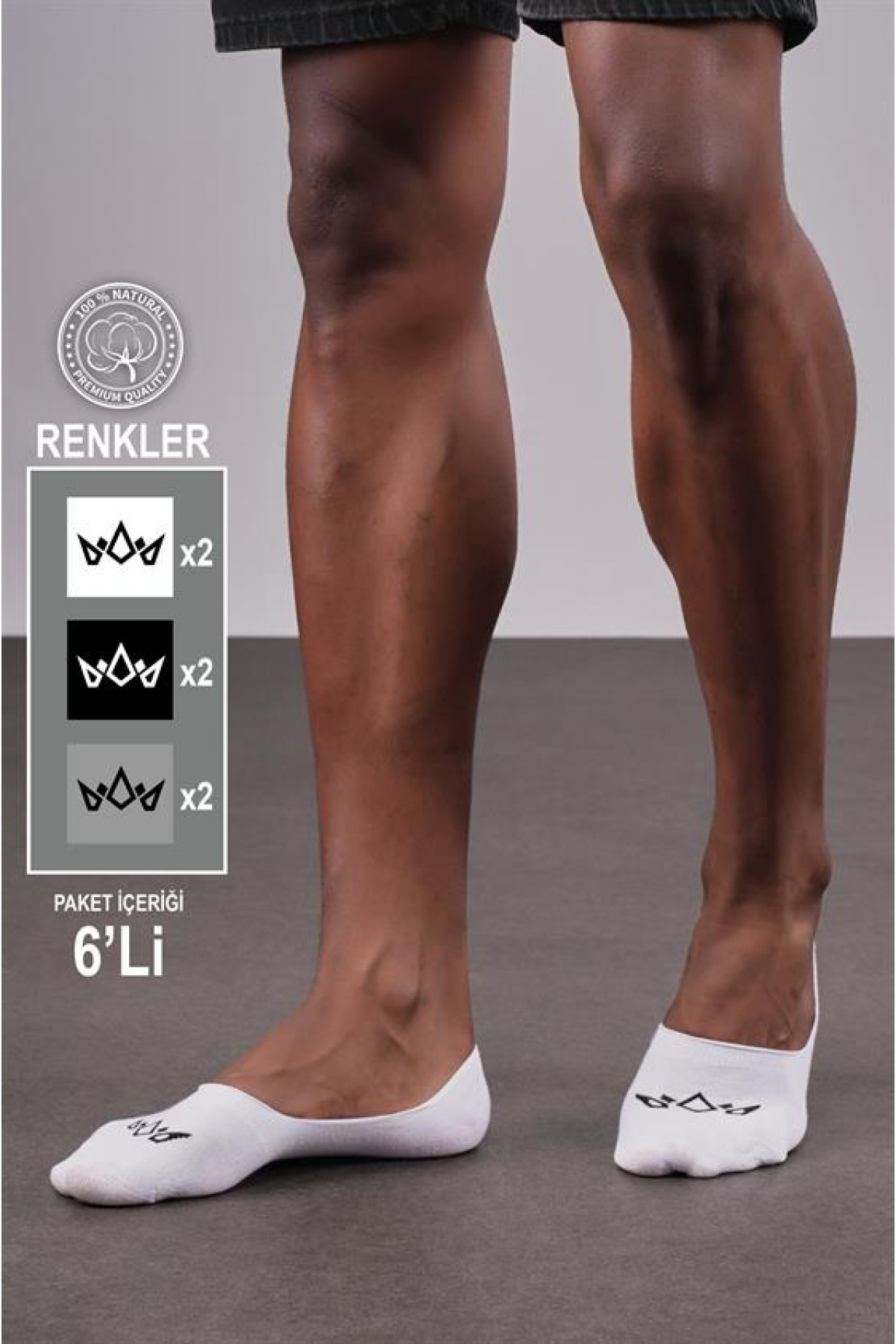 6'Lı Unisex Logo Detaylı Bambu Çorap Tek Ebat