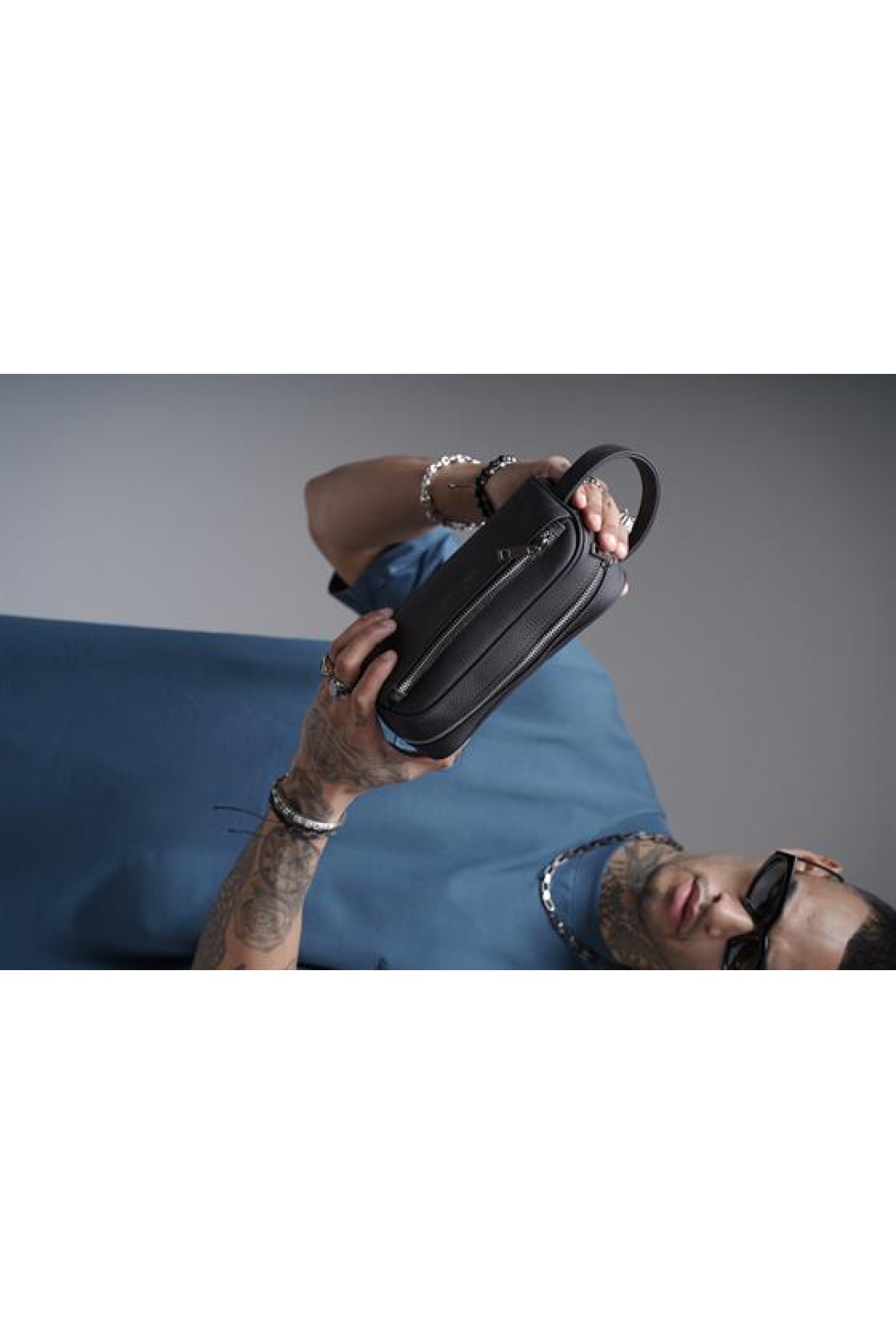 Askılı Silindir Hakiki Deri El Çantası Tek Ebat