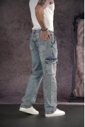 Baggy Kalıp Cepli Erkek Kot Pantolon 29