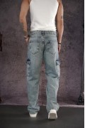 Baggy Kalıp Cepli Erkek Kot Pantolon 29