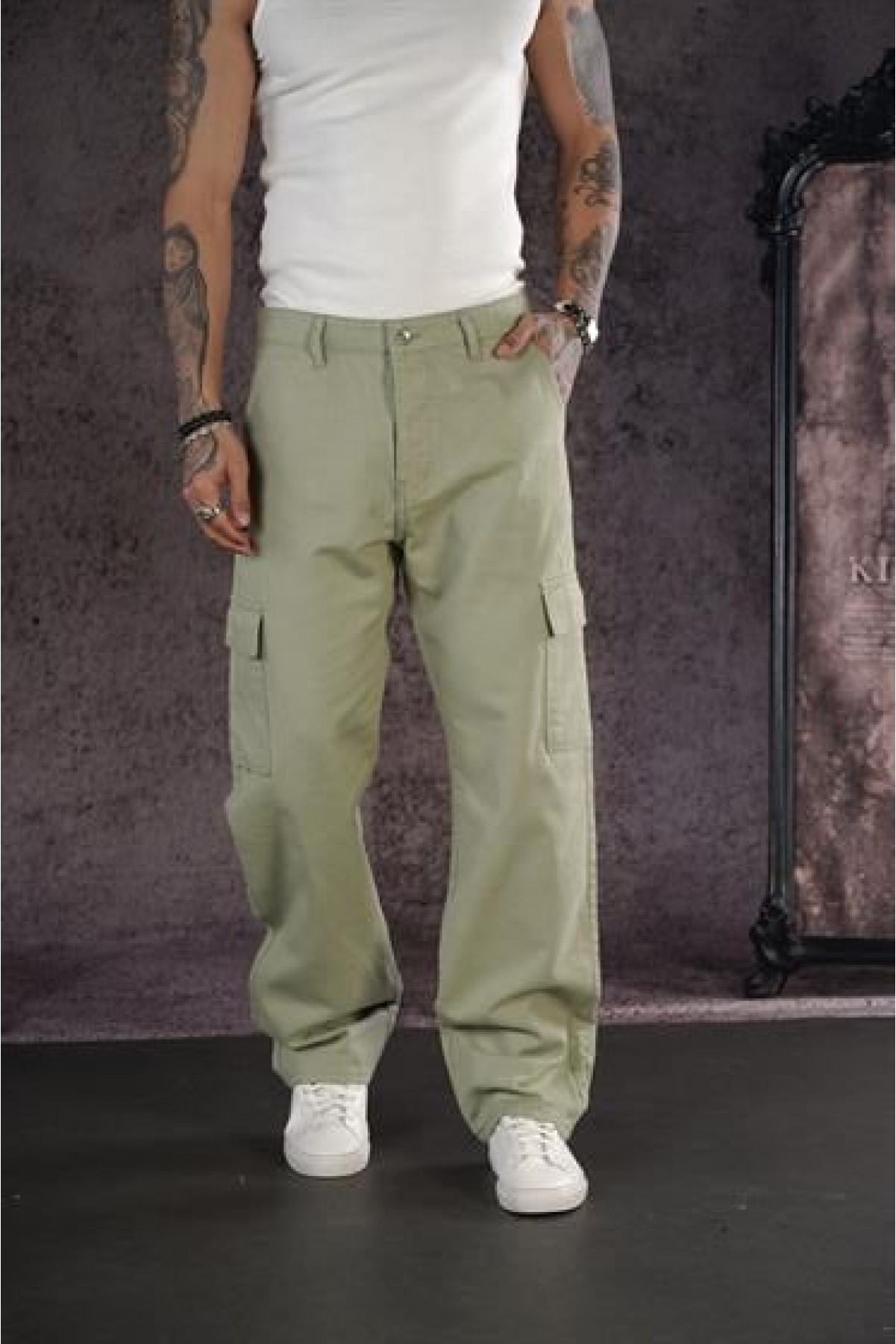 Baggy Kalıp Cepli Erkek Kot Pantolon 29