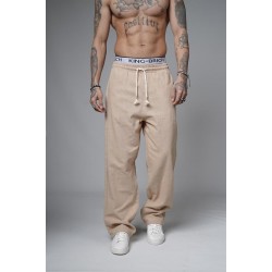 Baggy Kalıp Düz Keten Pantolon S