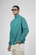 Balıkçı Yaka Oversize Kalıp Erkek Sweatshirt S