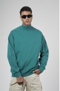Balıkçı Yaka Oversize Kalıp Erkek Sweatshirt S