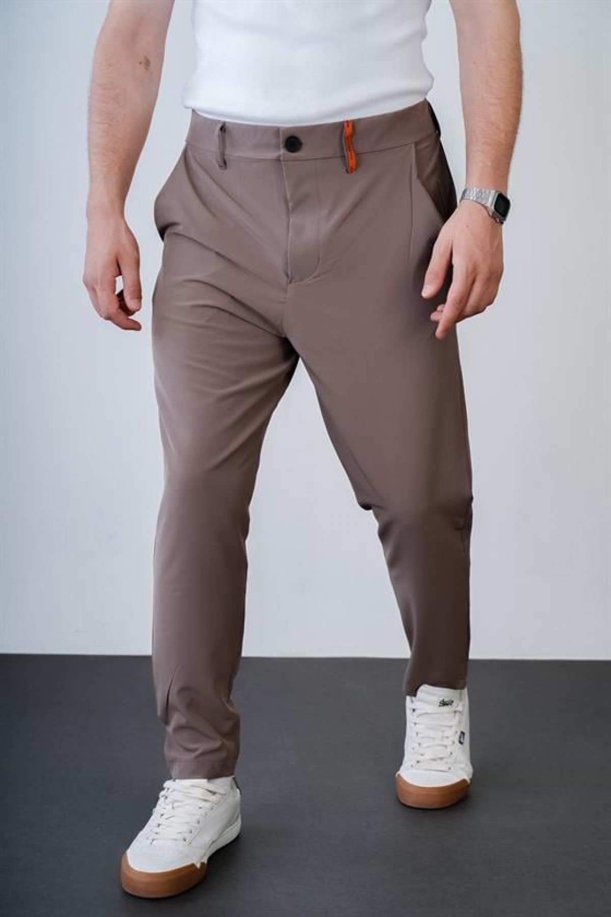 Beli Lastikli Dar Paça Skinny Kalıp Cepli Erkek Jogger Pantolon S