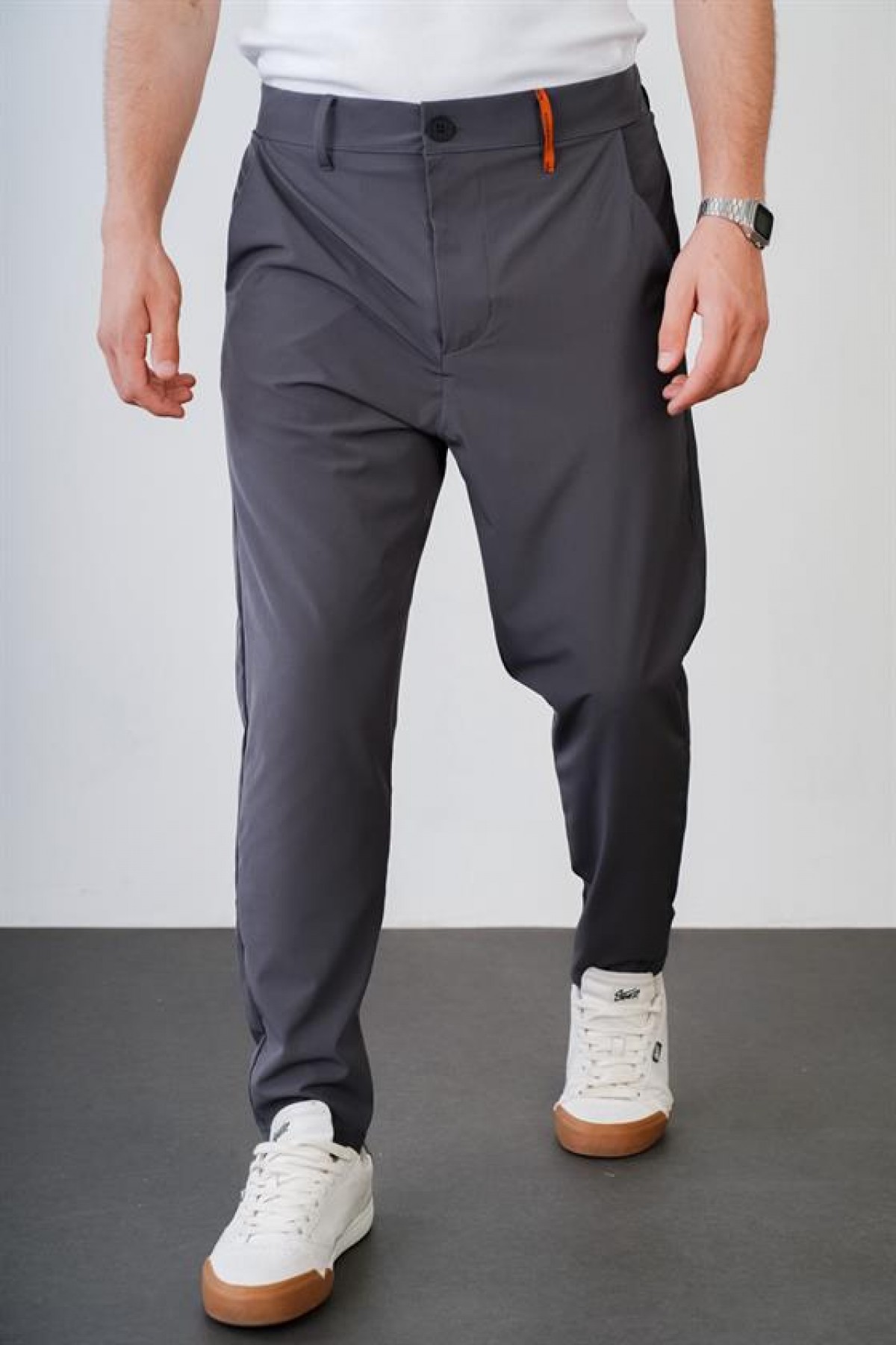 Beli Lastikli Dar Paça Skinny Kalıp Cepli Erkek Jogger Pantolon S