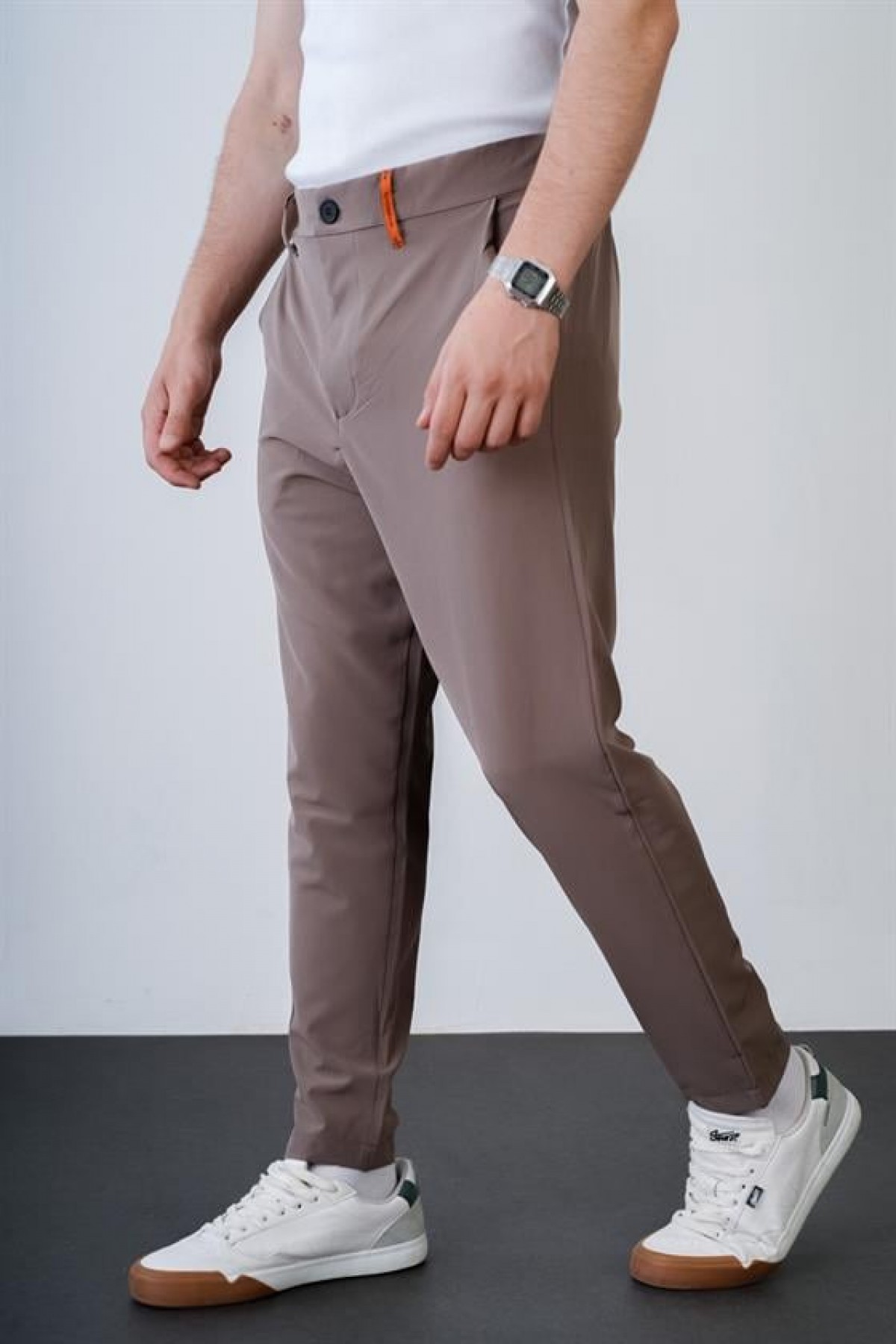 Beli Lastikli Dar Paça Skinny Kalıp Cepli Erkek Jogger Pantolon S