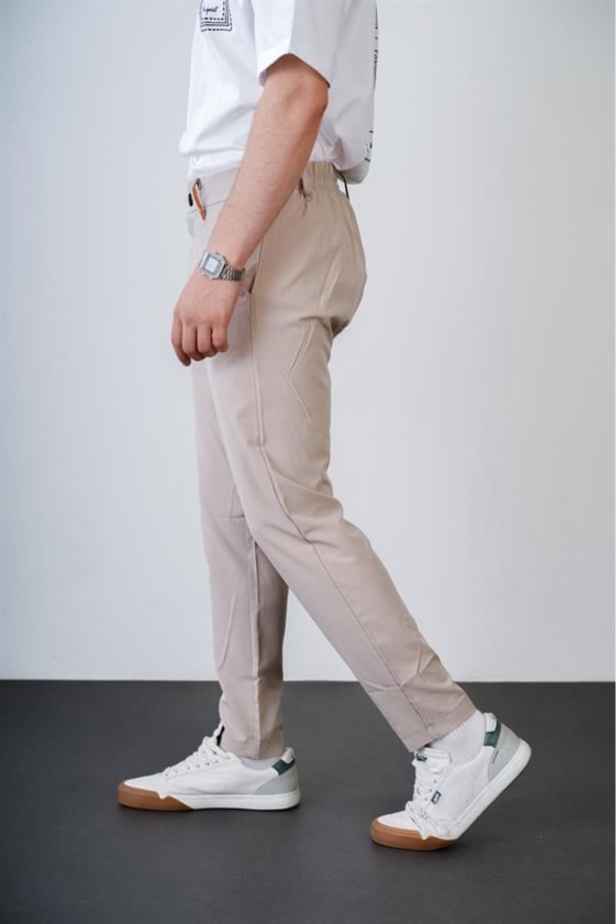 Beli Lastikli Dar Paça Skinny Kalıp Cepli Erkek Jogger Pantolon S