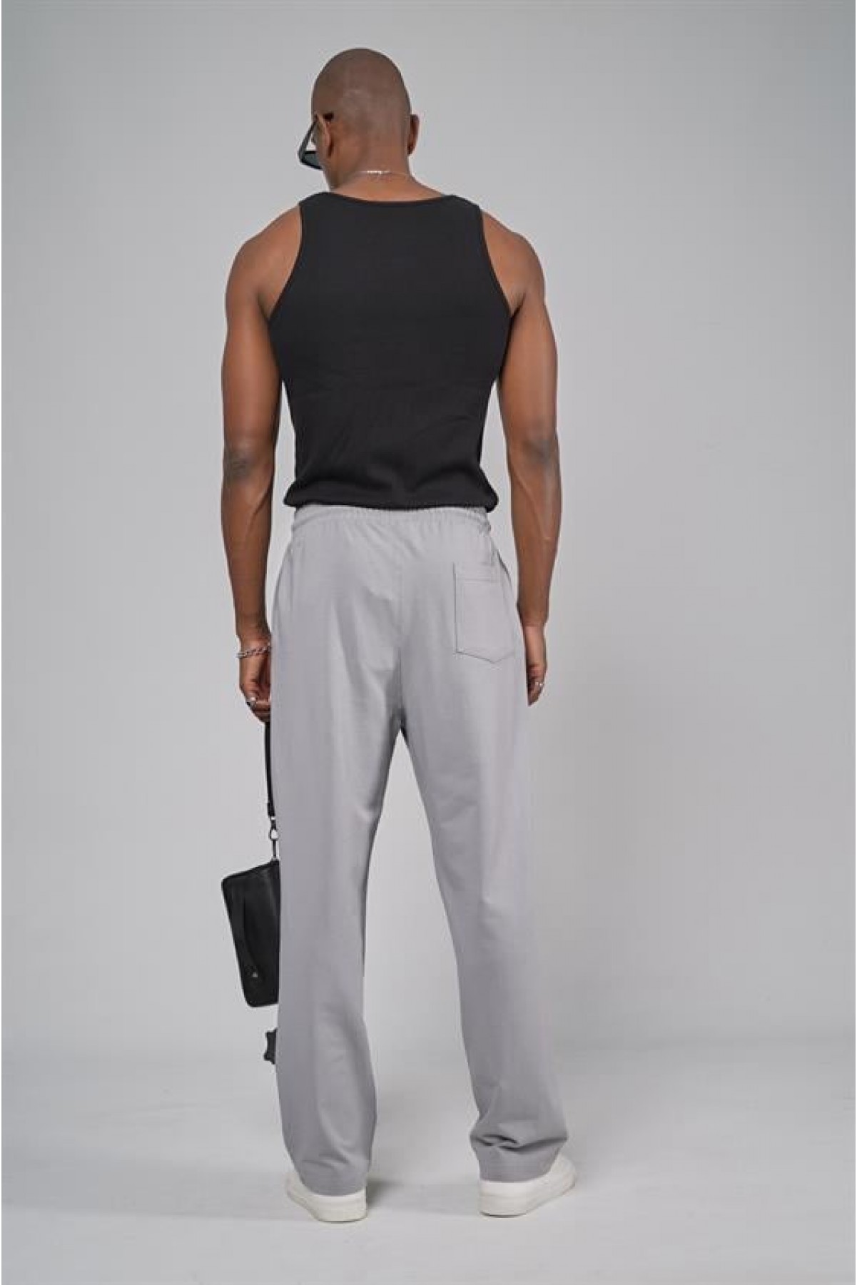 Beli Lastikli Önü Çımalı Baggy Kalıp Pantolon S