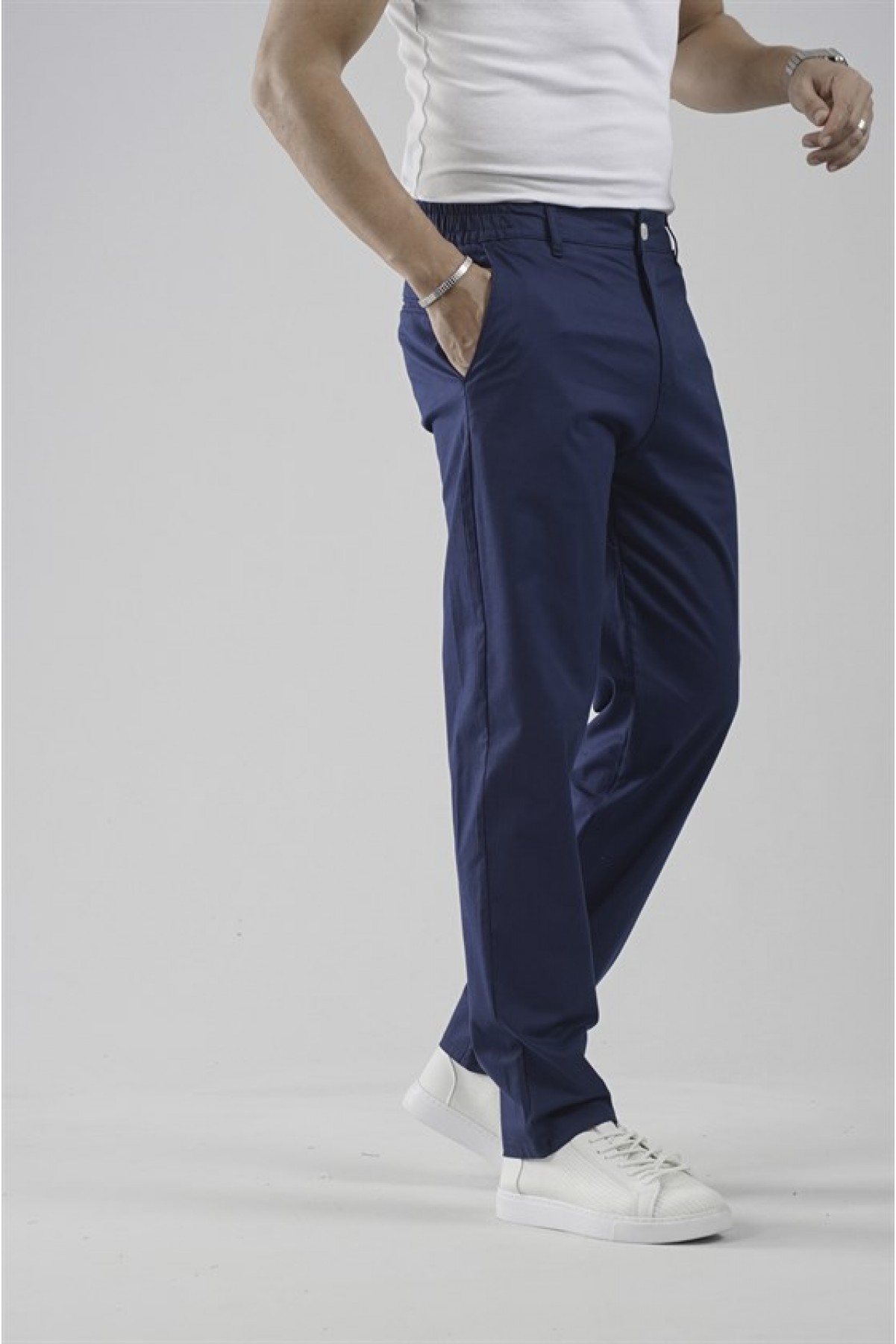 Beli Lastikli Regular Kalıp Chino Likralı Erkek Pantolon S