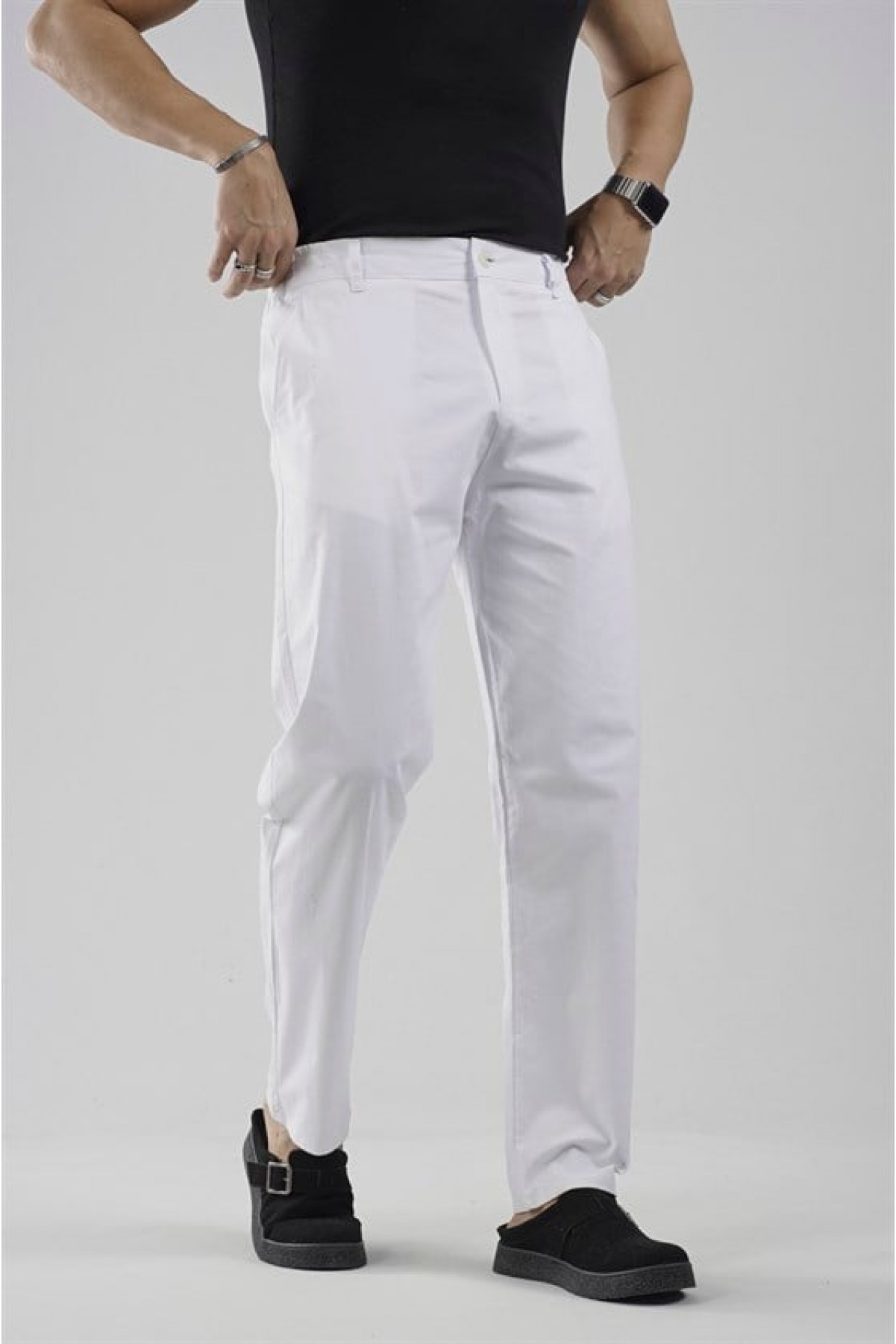 Beli Lastikli Regular Kalıp Chino Likralı Erkek Pantolon S