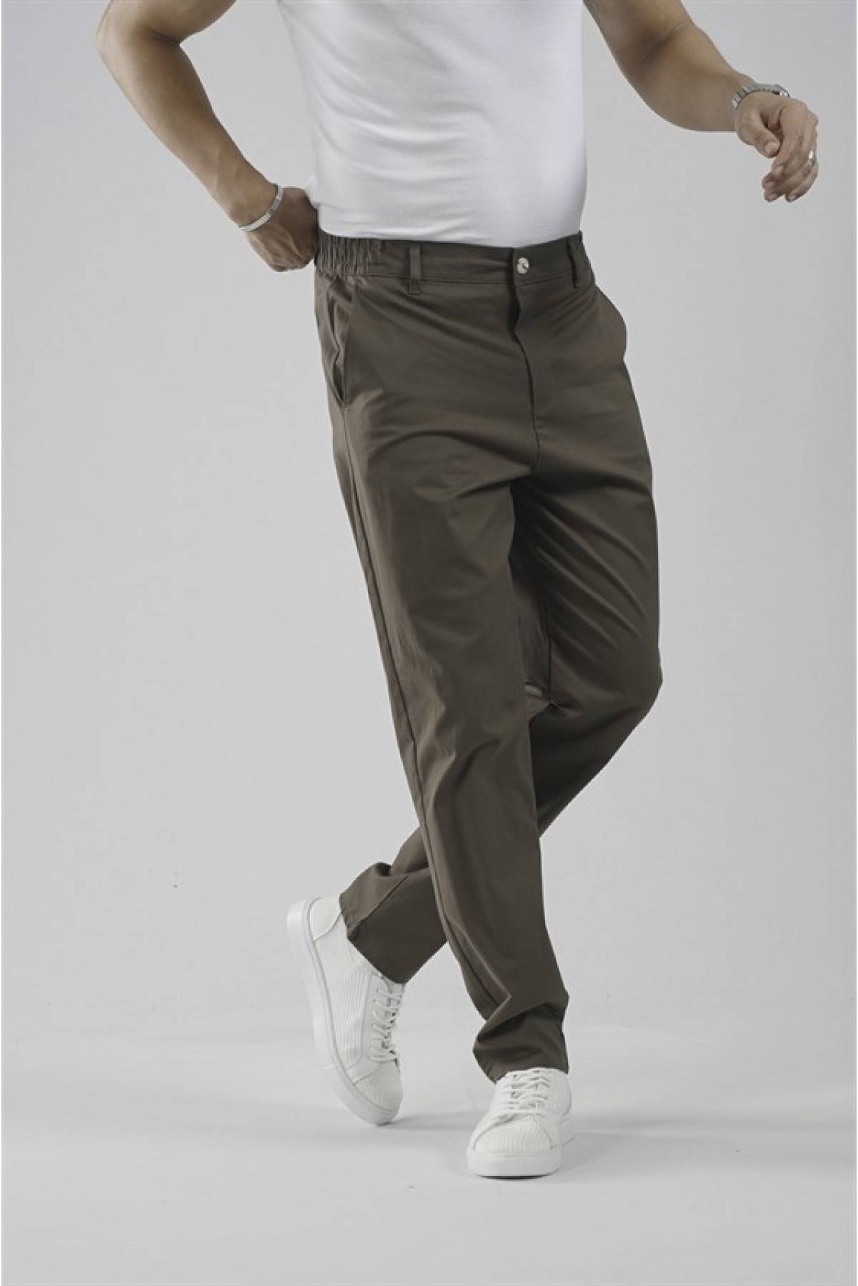 Beli Lastikli Regular Kalıp Chino Likralı Erkek Pantolon S