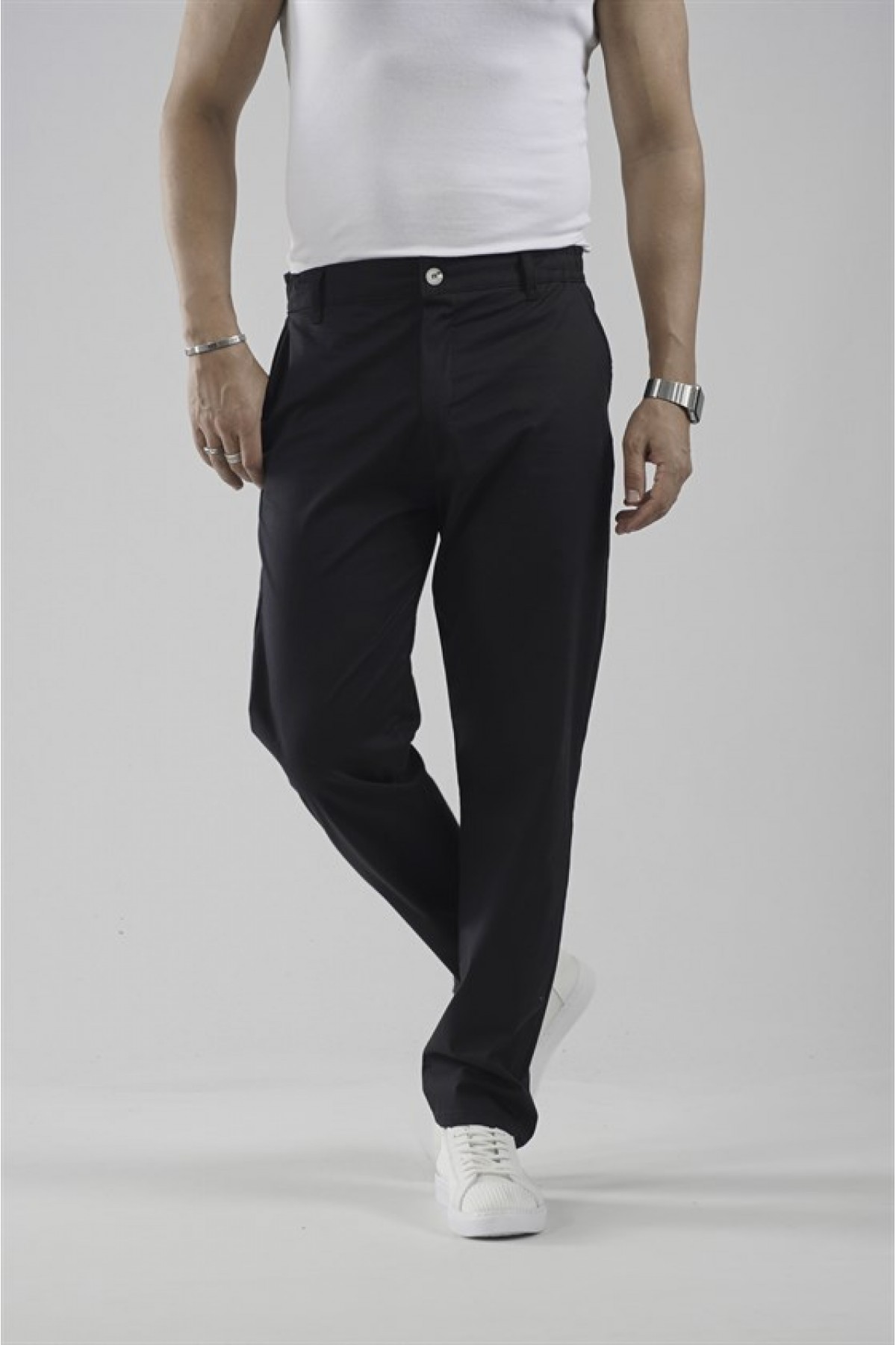 Beli Lastikli Regular Kalıp Chino Likralı Erkek Pantolon S