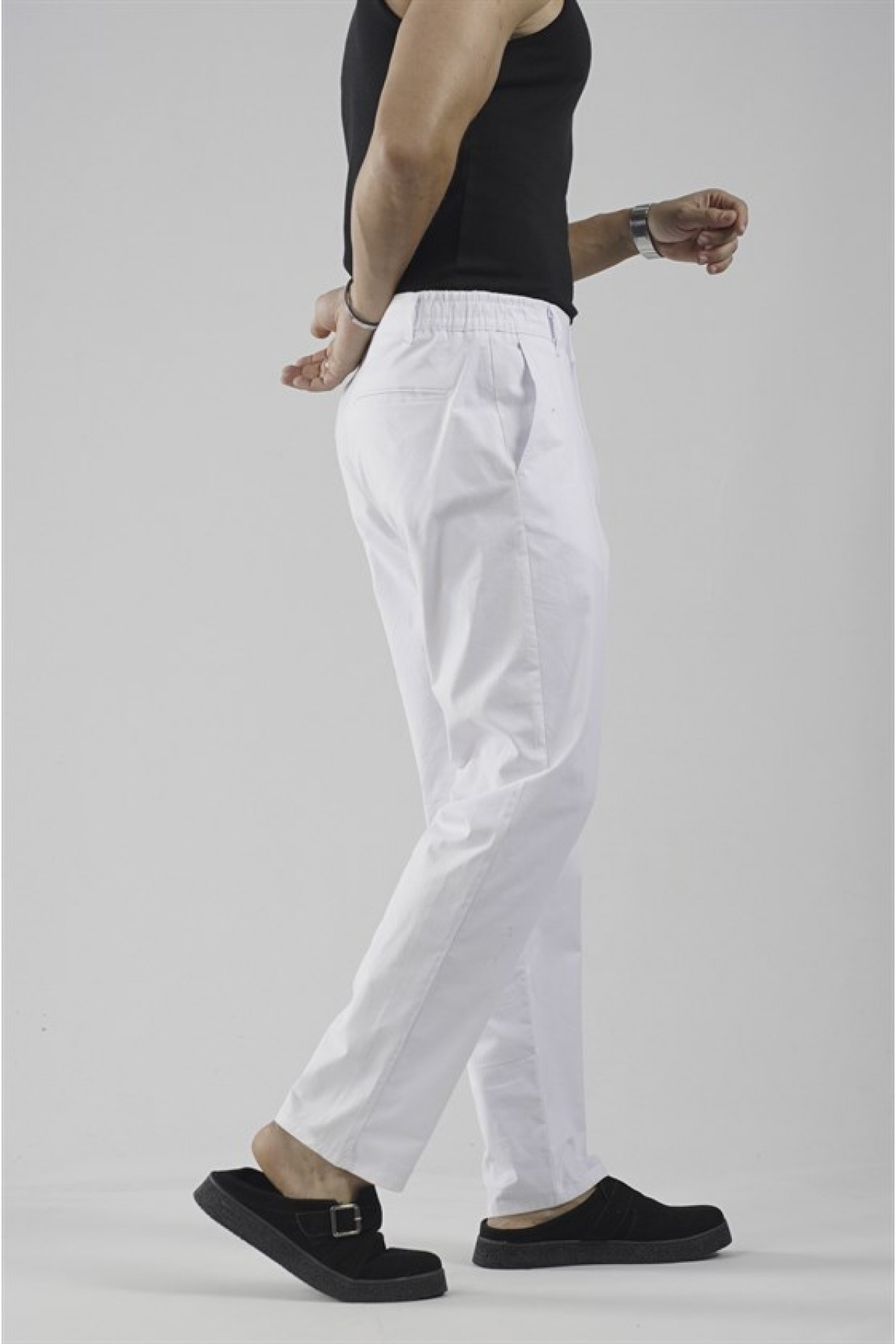 Beli Lastikli Regular Kalıp Chino Likralı Erkek Pantolon S