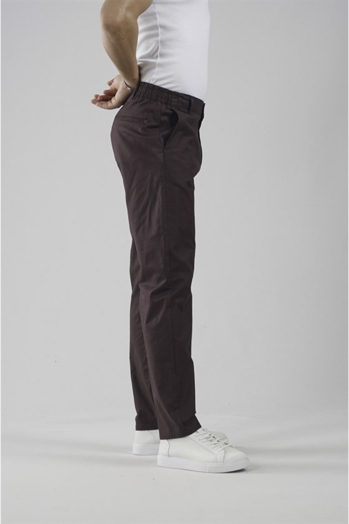 Beli Lastikli Regular Kalıp Chino Likralı Erkek Pantolon S