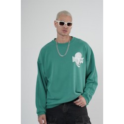 Bisiklet Yaka Darkness Baskılı Oversize Unisex Sweatshirt S