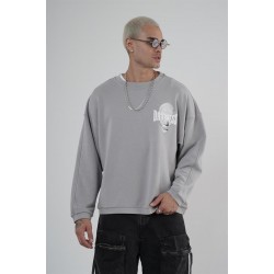 Bisiklet Yaka Darkness Baskılı Oversize Unisex Sweatshirt S