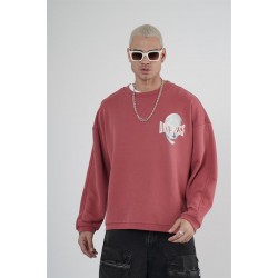 Bisiklet Yaka Darkness Baskılı Oversize Unisex Sweatshirt S